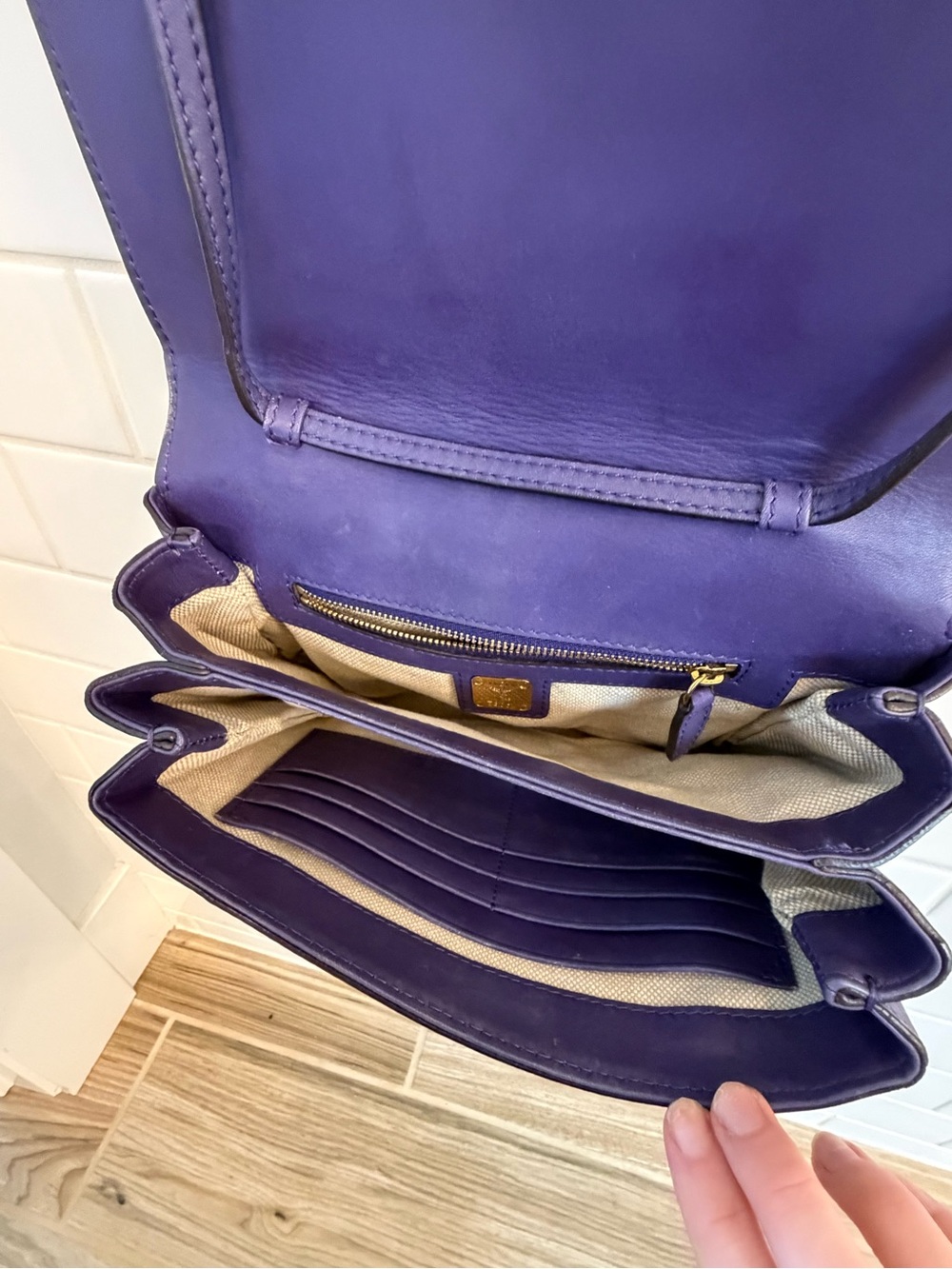 MCM Plum Leather Crossbody Bag - Picture 5 of 7